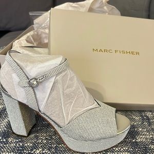 Marc Fisher Silver Sparkly Platforms